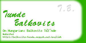 tunde balkovits business card